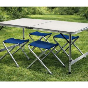 Сгъваема маса за къмпинг с четири стола